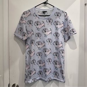 Bean Goods Purple Dachshund Print T-shirt